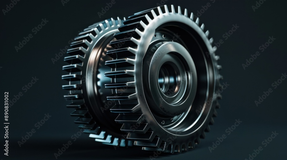 Poster precisely engineered interlocking gears