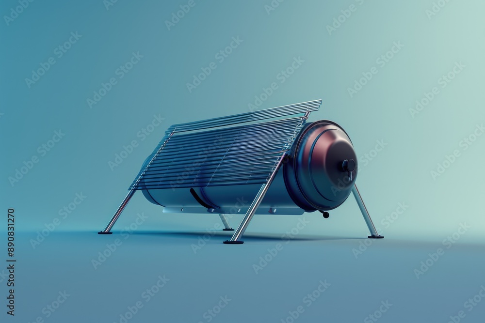 Aufkleber A large metal object sits on a blue surface, providing an industrial or technological backdrop for use in various contexts