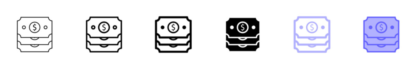 Cash Bundle Icon Set - Simple, Versatile, and Eye-Catching Illustrations