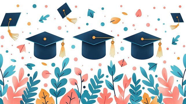 Graduation card open area writing space available left side card feature classic graduation symbol inspirational quote celebrating academic success It's ideal sharing joy of significant milestone