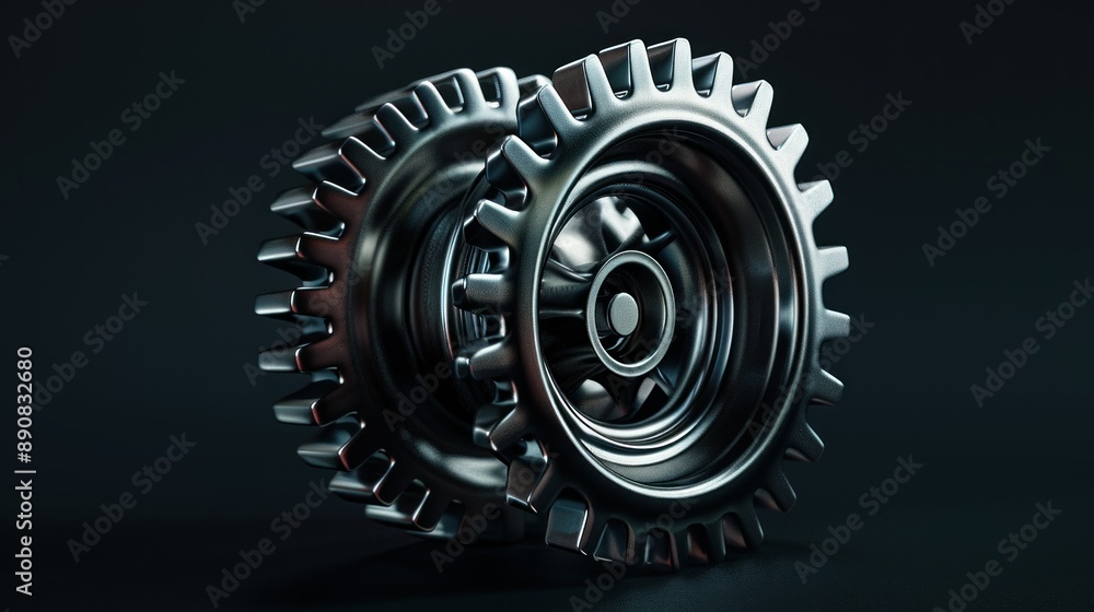 Aufkleber precisely engineered interlocking gears