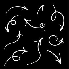 Vector set of hand drawn arrows for design vector illustration