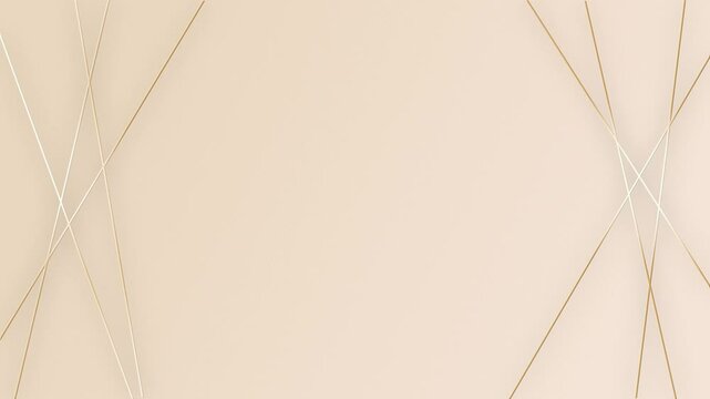 Golden lines appear and shimmer on a beige background. Animation with free space in the center for horizontal and vertical use.