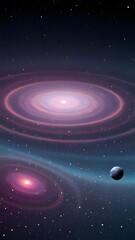 Obraz premium A stunning view of a spiral galaxy featuring glowing stars and intricate spiral arms.