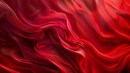Obraz premium Vibrant red abstract background with dynamic curves and shades, creating energetic motion