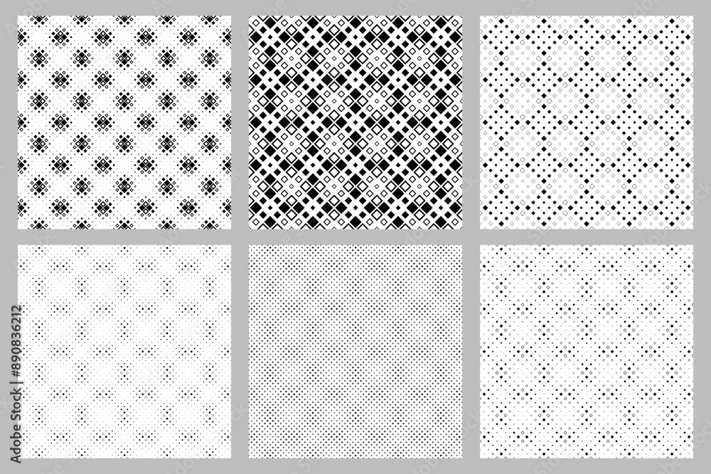 Poster square pattern background set - abstract repeating vector graphic design