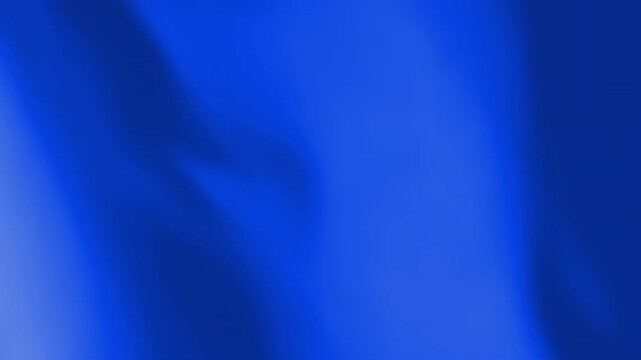 Blue flag waving animated background. Plain or monochrome colored textile material moving with the wind footage. Template for a design or a sports team symbol.