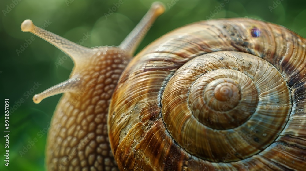 Poster macro shot of a snail shell.