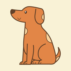 Brown Dog Flat Design Clipart