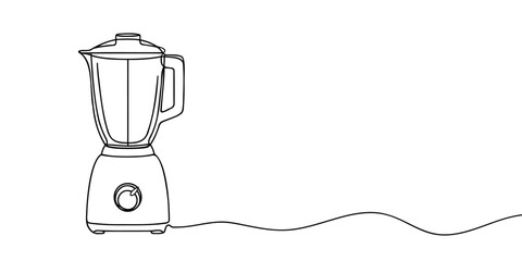 Continuous one line drawing of blender.