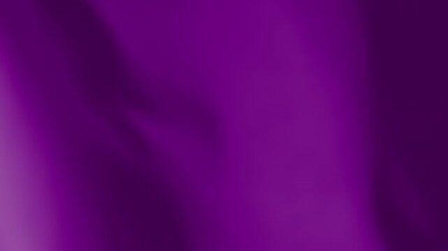 Purple flag waving animated background. Plain or monochrome colored textile material moving with the wind footage. Template for a design or a sports team symbol.