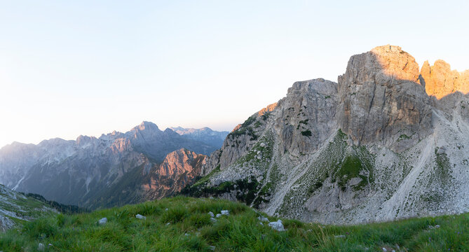Albania, Tropoj&euml;. Valbona Theth pass view from Jezerca mountain, Albania Alps