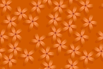 3D Flowers Pattern Background Abstract. Burnt orange colourful minimal floral gradient shiny luxury texture banner template vector illustration. 
