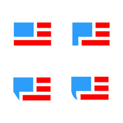 American Flag minimalist logo icon design template illustration vector eps