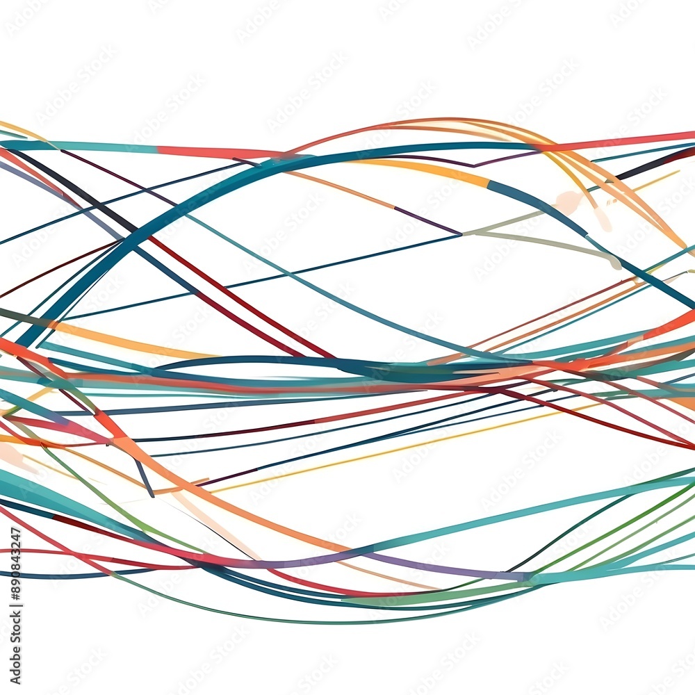 Poster abstract interconnectedness: a mesmerizing abstract artwork featuring a symphony of colorful lines i