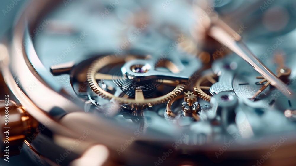 Poster a detailed close-up of the intricate mechanical parts of a luxury watch, showcasing the precision an