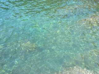 Sea transparent water aerial view