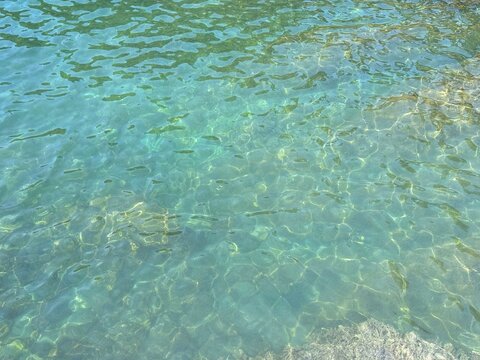 Sea transparent water aerial view