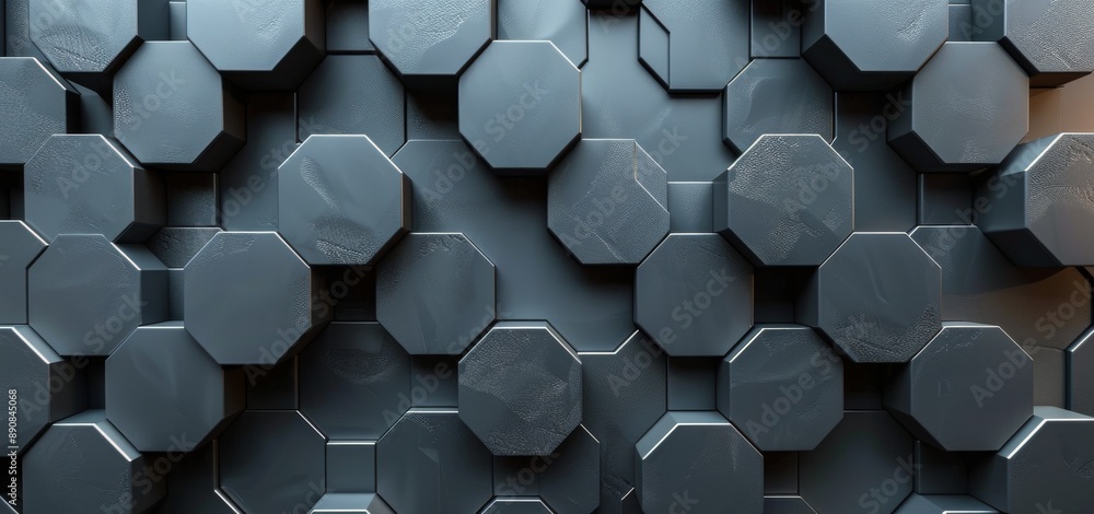 Poster abstract black hexagon pattern background image
