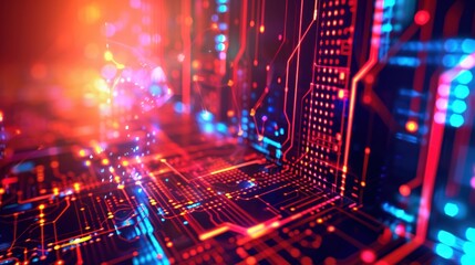 Fototapeta premium Abstract Circuitry Glow