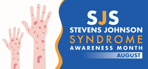 Fototapeta premium August is Stevens-Johnson Syndrome Awareness Month. SJS is a type of severe skin reaction.