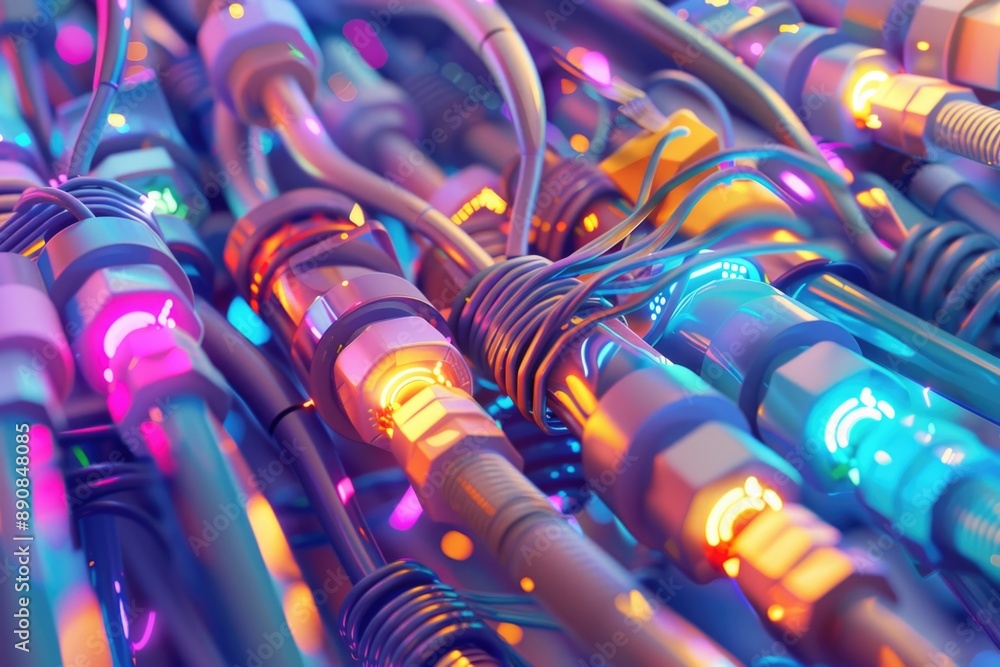Aufkleber a detailed shot of a bunch of wires intertwined and messy, suitable for use in technical or diy cont