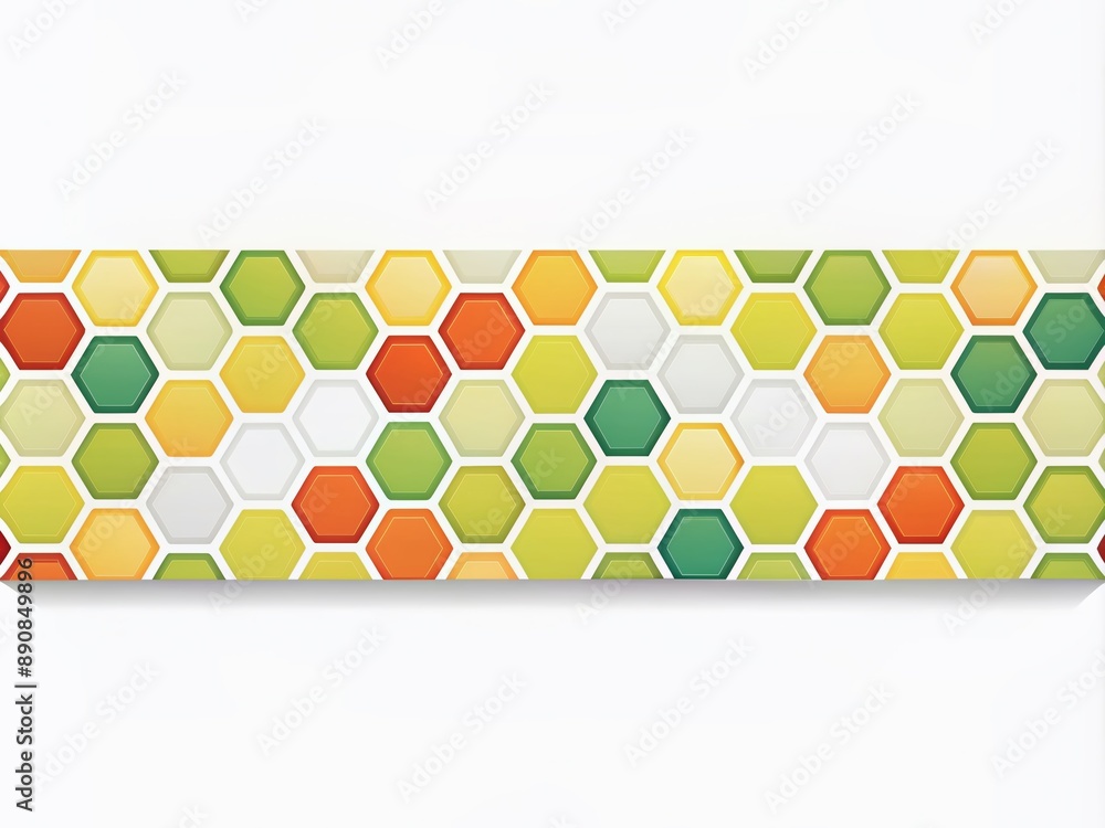 Poster vector banner design with hexagon pattern on white background