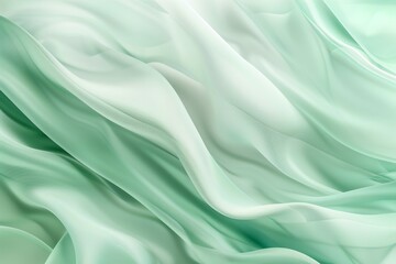 Obraz premium Abstract light green background with soft waves of fabric