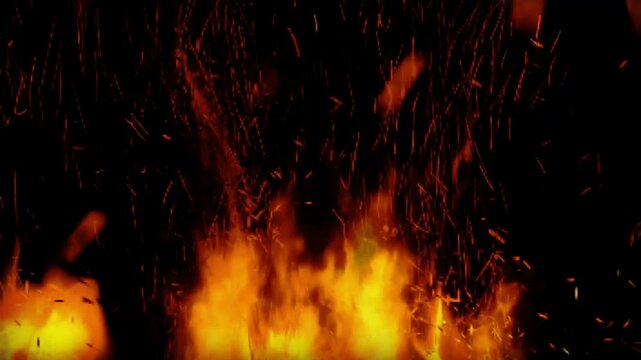 fiery tongues of flame devouring and releasing sparks1