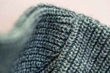 wool, knitted sweater, close-up of woolen fabric