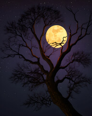 Fototapeta premium halloween background with tree