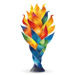 Futuristic abstract curling olympic flame