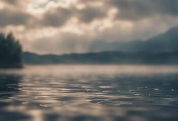 Beautiful landscape with water and clouds