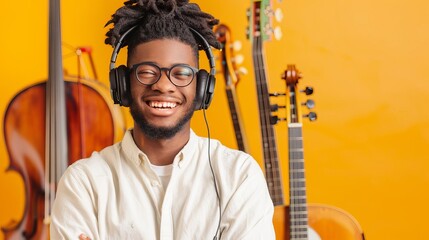 Music headphones happy