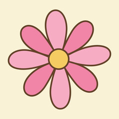 Pink Flower Flat Design Clipart