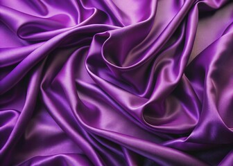 Obraz premium Richly textured, luminous purple satin fabric background, with subtle sheen and soft folds, evoking luxury, sophistication, and elegance, ideal for high-end product showcases or designs.