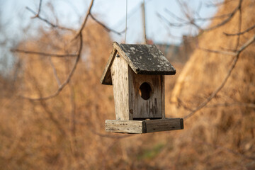 wooden bird house