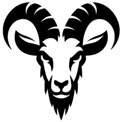 Silhouette of angry sheep face