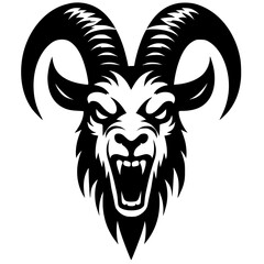 Silhouette of angry sheep face