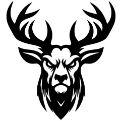 Silhouette of an angry deer