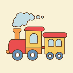 Train Flat Design Clipart