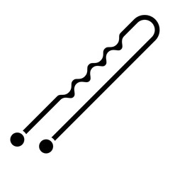 Illustration of Hair Clip Glyph Icon 