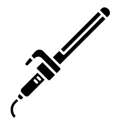 Illustration of Hair Curler Glyph Icon 