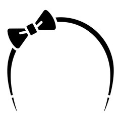 Illustration of Cute Hairband Glyph Icon 