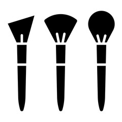 Illustration of Makeup Brushes Glyph Icon