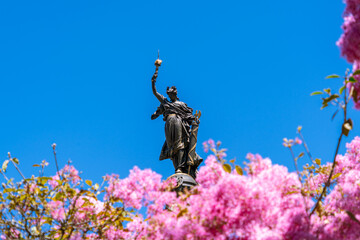 Large Independence Square in the historic center of Quito