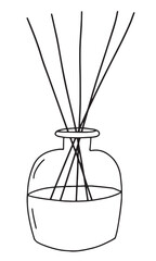 Aroma diffuser sticks vector sketch