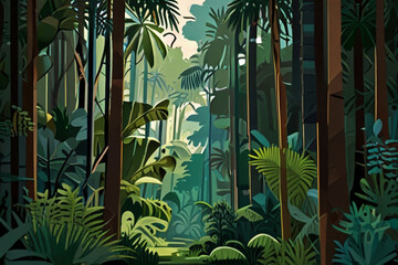 Obraz premium abstract Modern flat nature jungle illustration