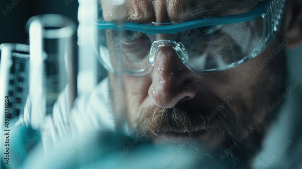 Poster a dedicated scientist is shown handling a pipette and conducting work amidst various laboratory equi