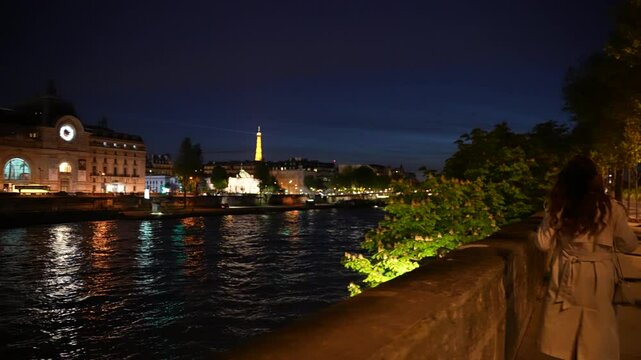 Paris, France, Evening City Lights